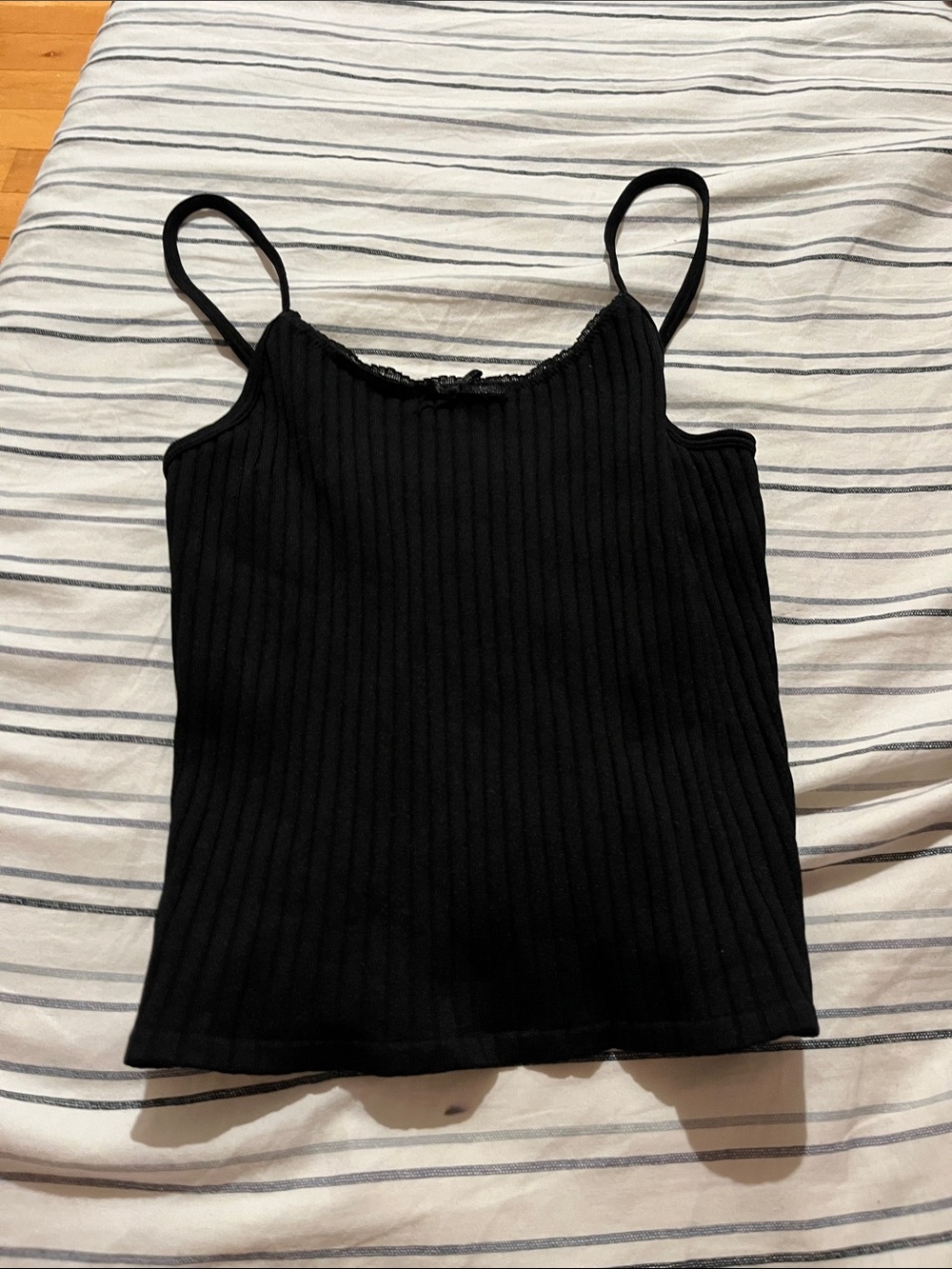 Forever 21 Black Ribbed Spaghetti-Strap Camisole